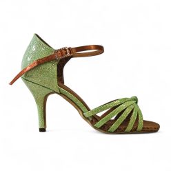 Finias Alisca 7S zöld lakkozott csillám latin tánccipő